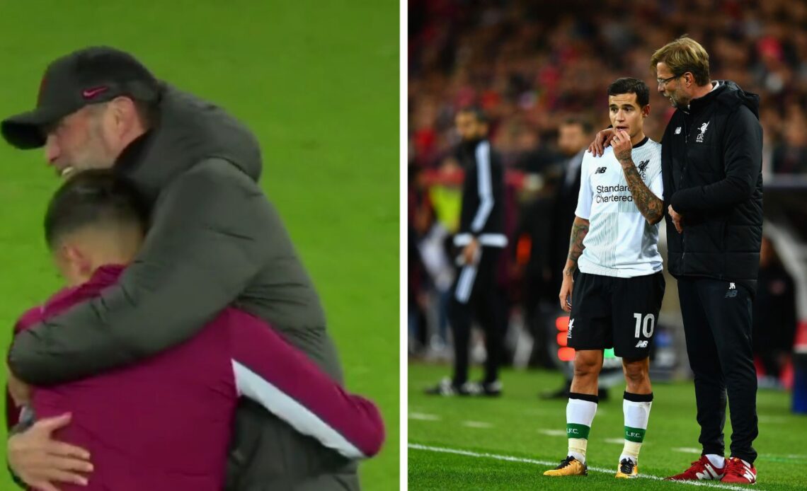 Jurgen Klopp's longing stare after reuniting with Coutinho