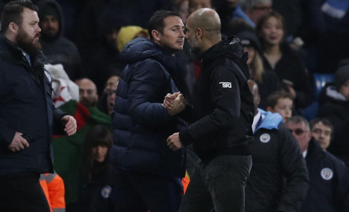 Frank Lampard embraces Pep Guardiola