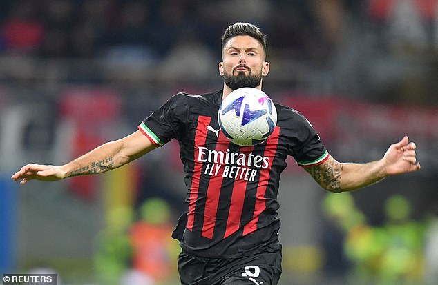 Striker Olivier Giroud (above) has reportedly agreed a two-year contract extension at AC Milan
