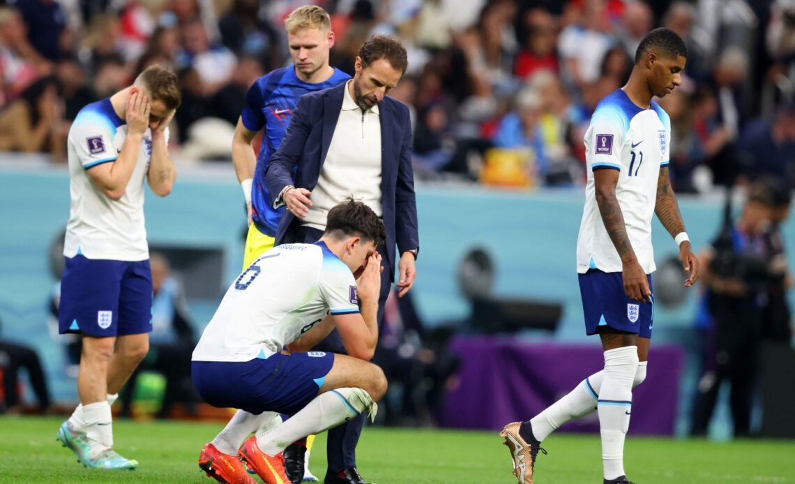 England boss Gareth Southgate consoles Harry Maguire