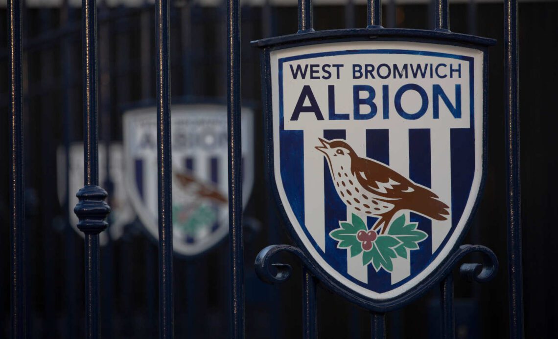 The West Bromwich Albion badge on the gates at The Hawthorns