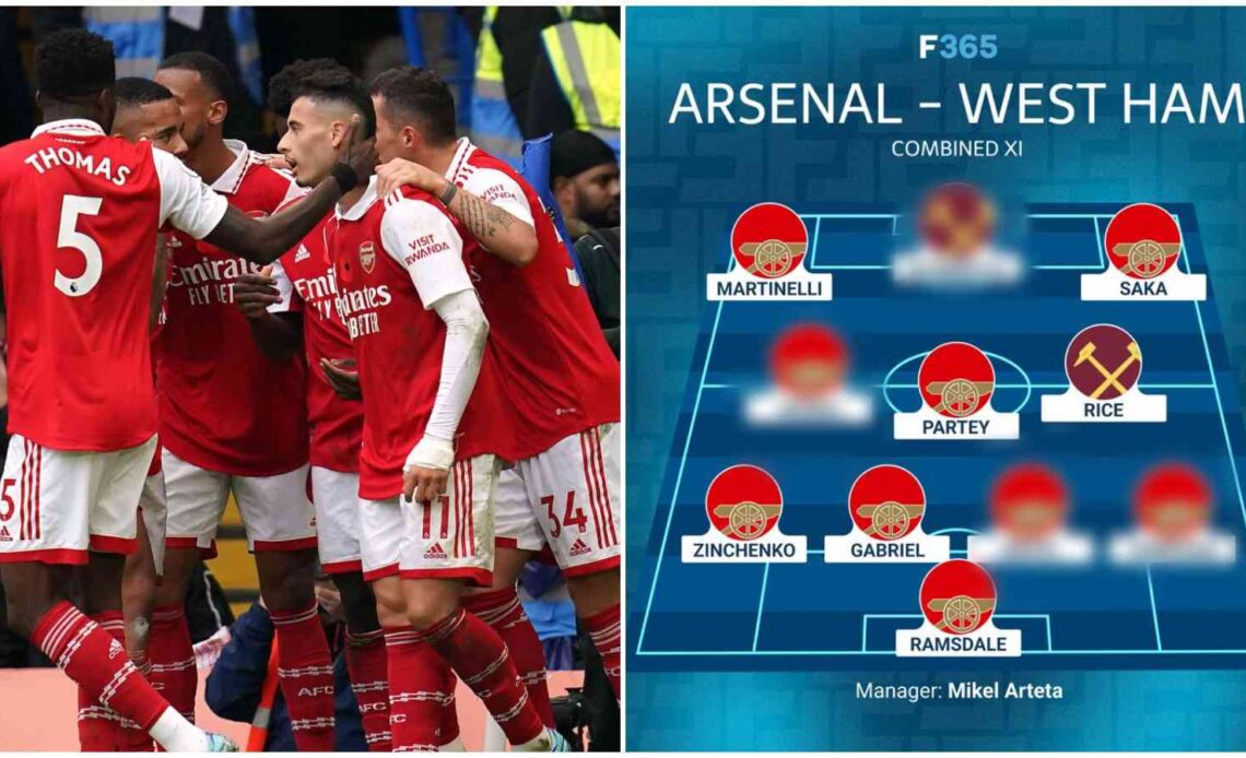 Arsenal and West Ham combined XI