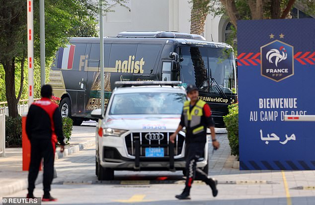 Pictured: France on their way home from Qatar the morning after losing the World Cup final