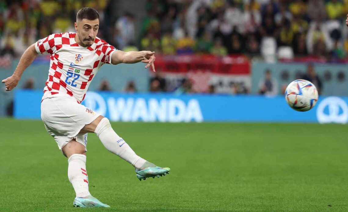 World Cup finals: Josip Juranovic passes the ball
