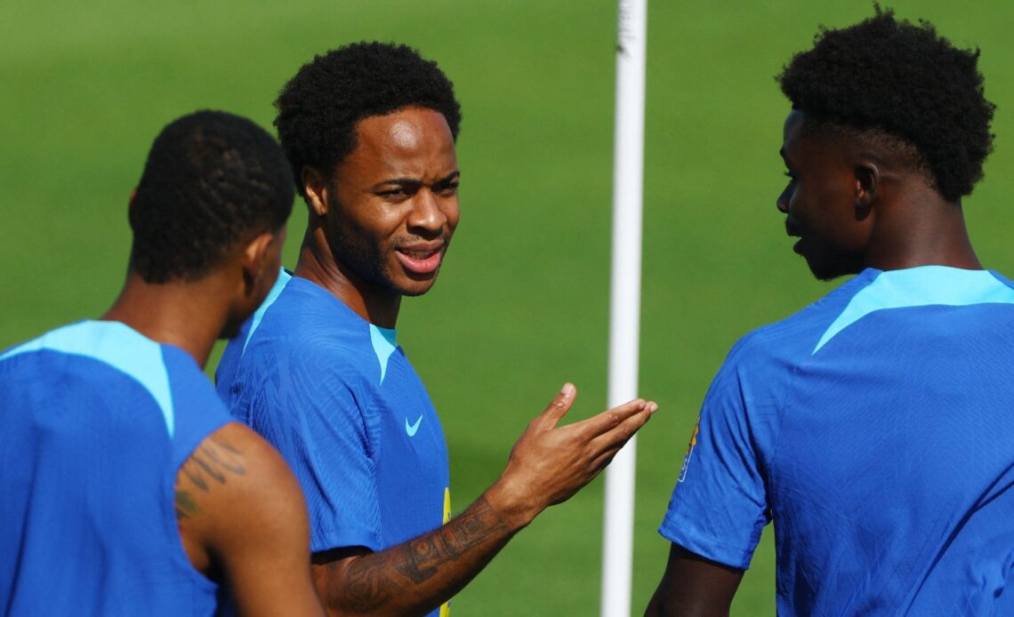 England winger Raheem Sterling during a training session