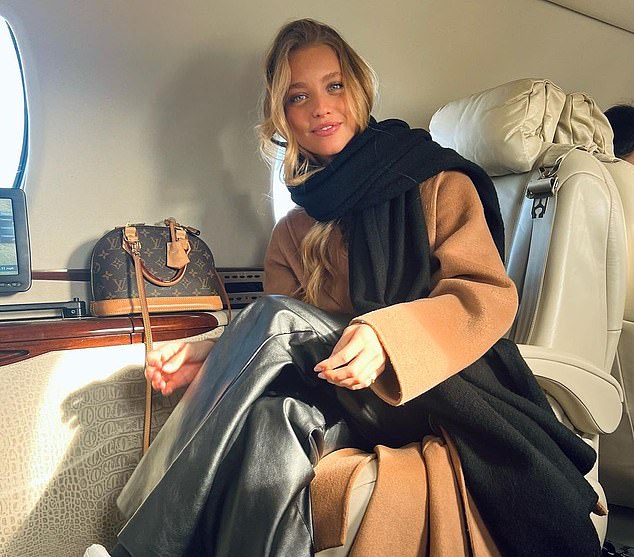 Felix's girlfriend has posted a photo on a private jet as she headed to London with him