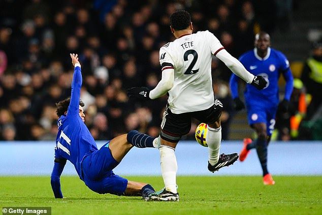 The Portuguese star was shown his marching orders for a poor tackle on Fulham's Kenny Tete