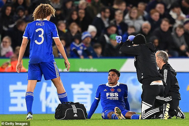 James Justin (centre) is likely to miss the rest of the season with a serious knee injury