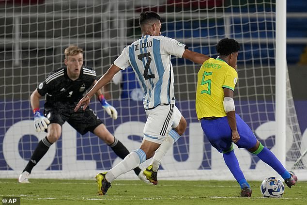 He's now scored three goals in three for Brazil's U20 side at the South American Championship