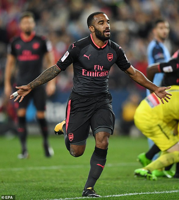 Alexandre Lacazette scores for Arsenal on one of his first appearances for the club