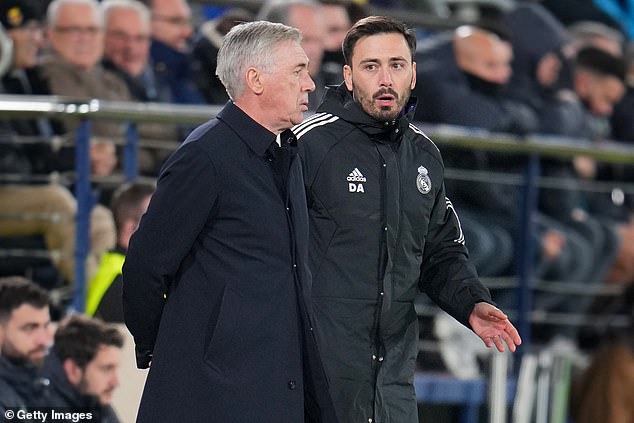 Davide Ancelotti (right) was discussed as an alternative, but Everton have opted for Dyche
