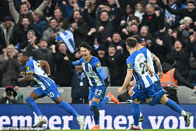 Brighton, without Caicedo in the squad, beat Liverpool 2-1 in the FA Cup on Sunday afternoon