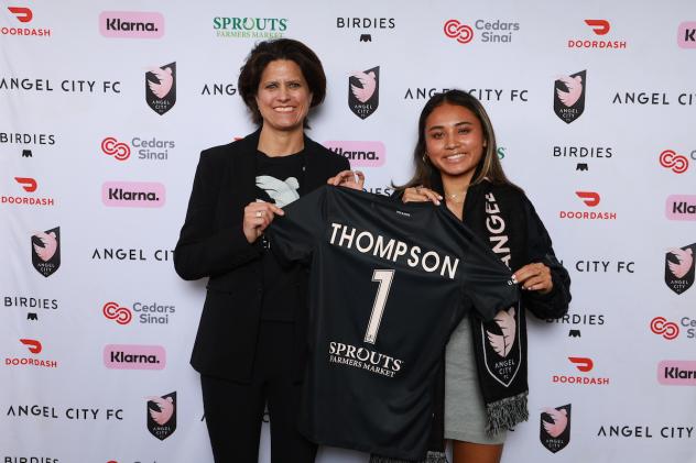 Angel City Football Club number one draft pick, forward Alyssa Thompson