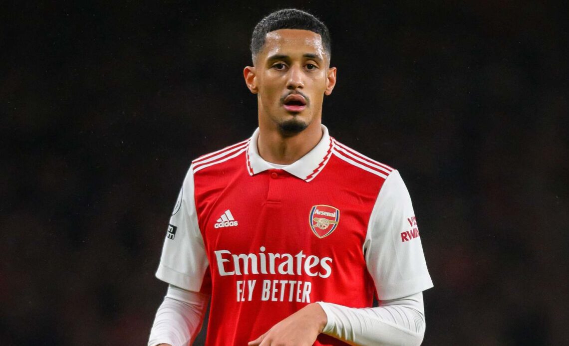 Arsenal defender William Saliba during a match against Newcastle