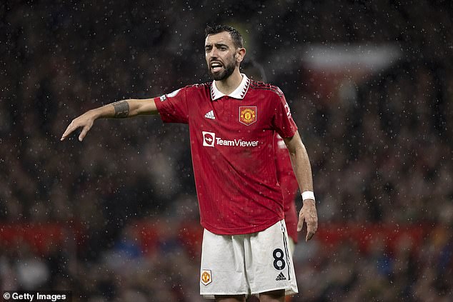 Bruno Fernandes (pictured) says Manchester United must aim higher than just a top-four spot