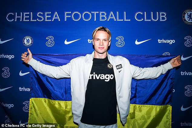 Chelsea are paying their new £88million arrival Mykhailo Mudryk (pictured) less than loaned-out Callum Hudson-Odoi and peripheral midfielder Ruben Loftus-Cheek, according to reports