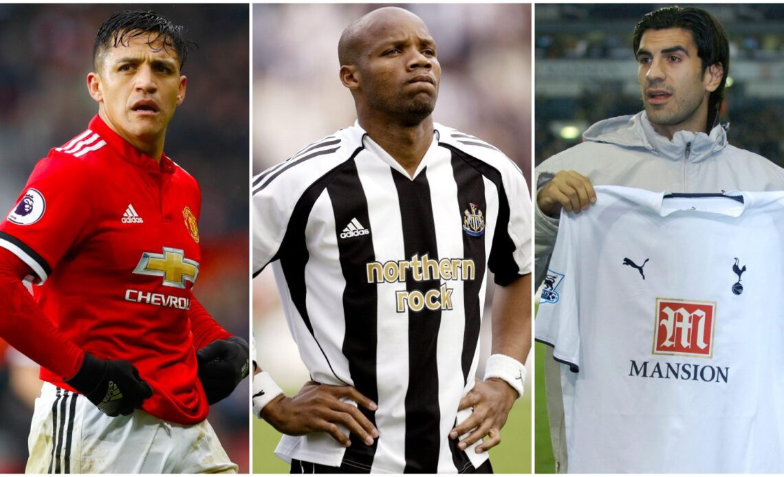 Man Utd flop Sanchez, Tottenham's Ricardo Rocha, and Newcastle January signing Jean-Alain Boumsong.