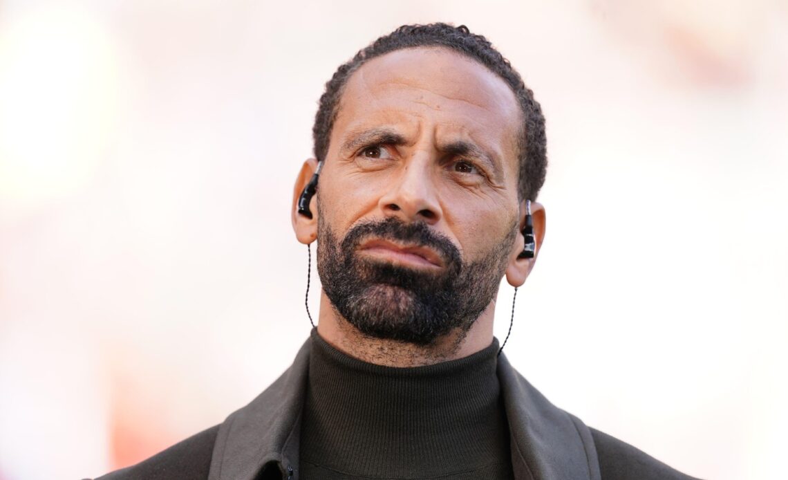 Man Utd legend Rio Ferdinand looks over at the stands