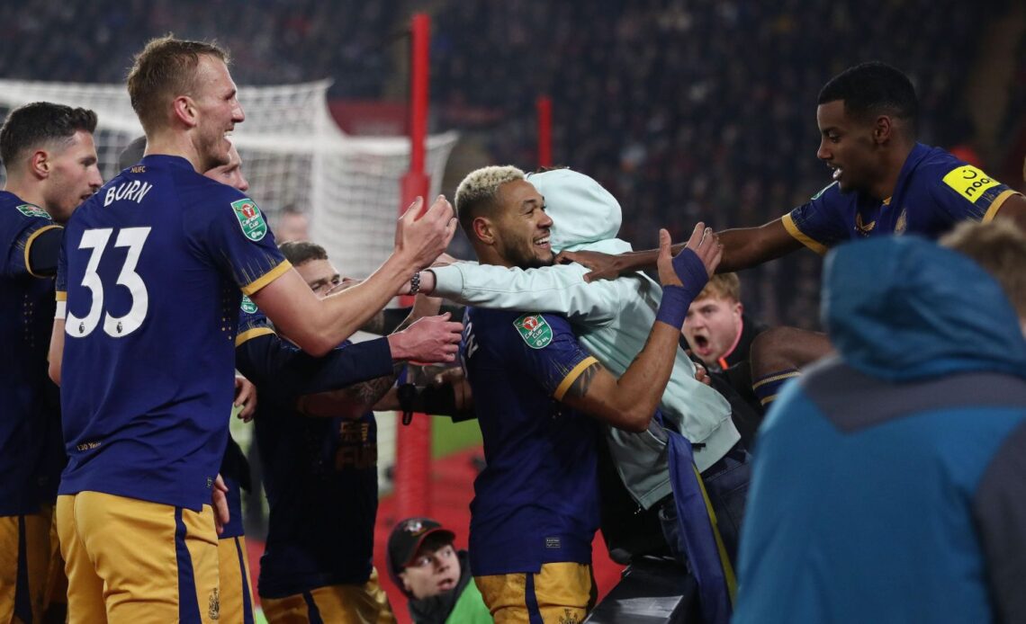 Southampton vs Newcastle - Joelinton celebrates his goal