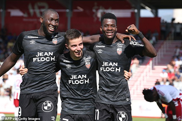 Lorient winger Dango Ouattara (right) has emerged as a target for a Premier League switch