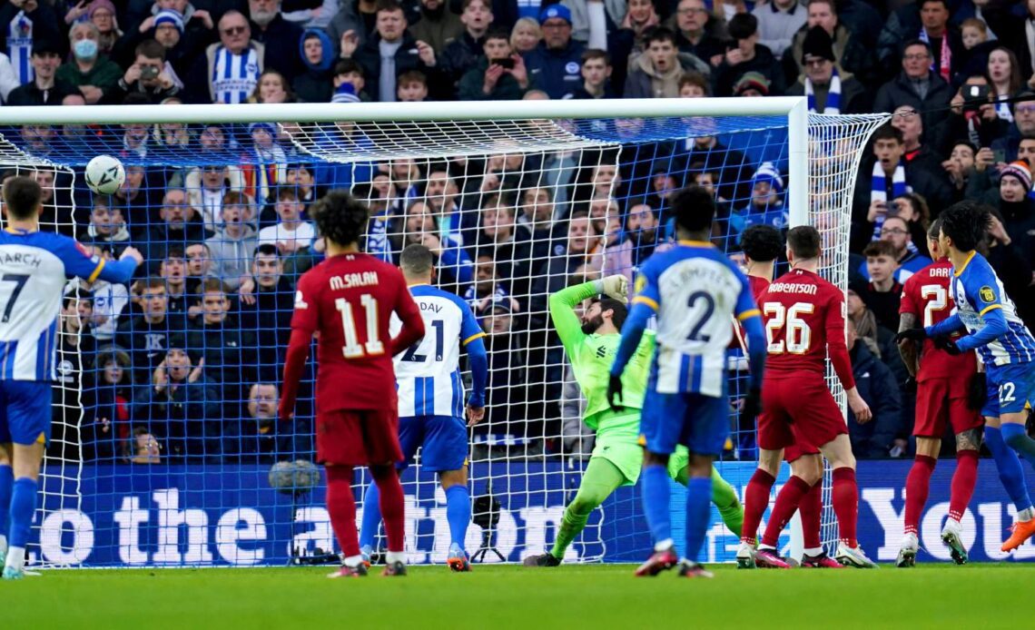 Kaoru MItoma scores a late winner in the FA Cup for Brighton against Liverpool