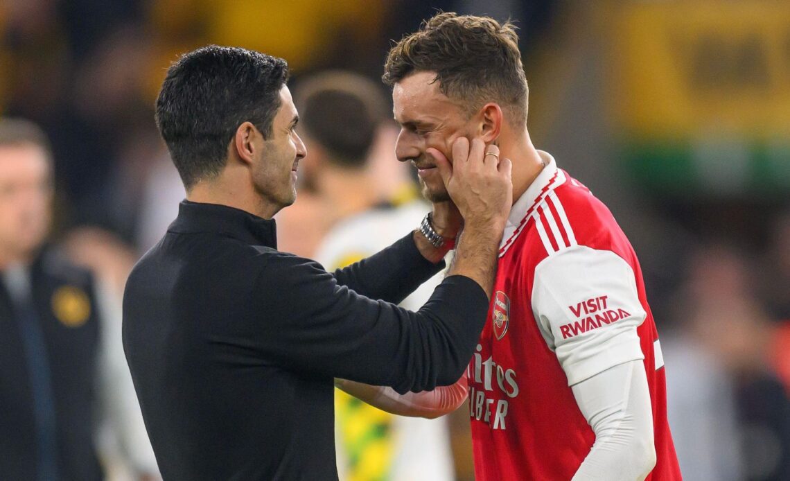 Mikel Arteta embraces Benjamin White