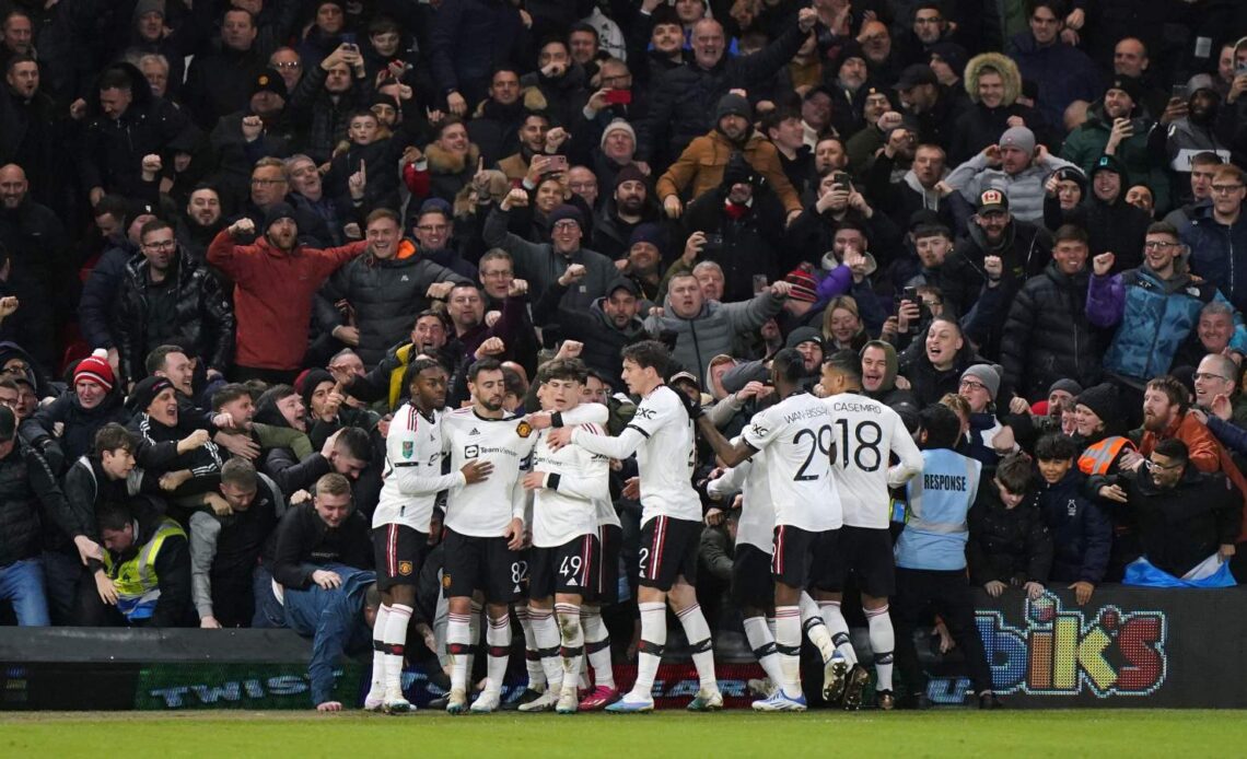 Nottingham Forest vs Manchester United: Man Utd players celebrate their goal