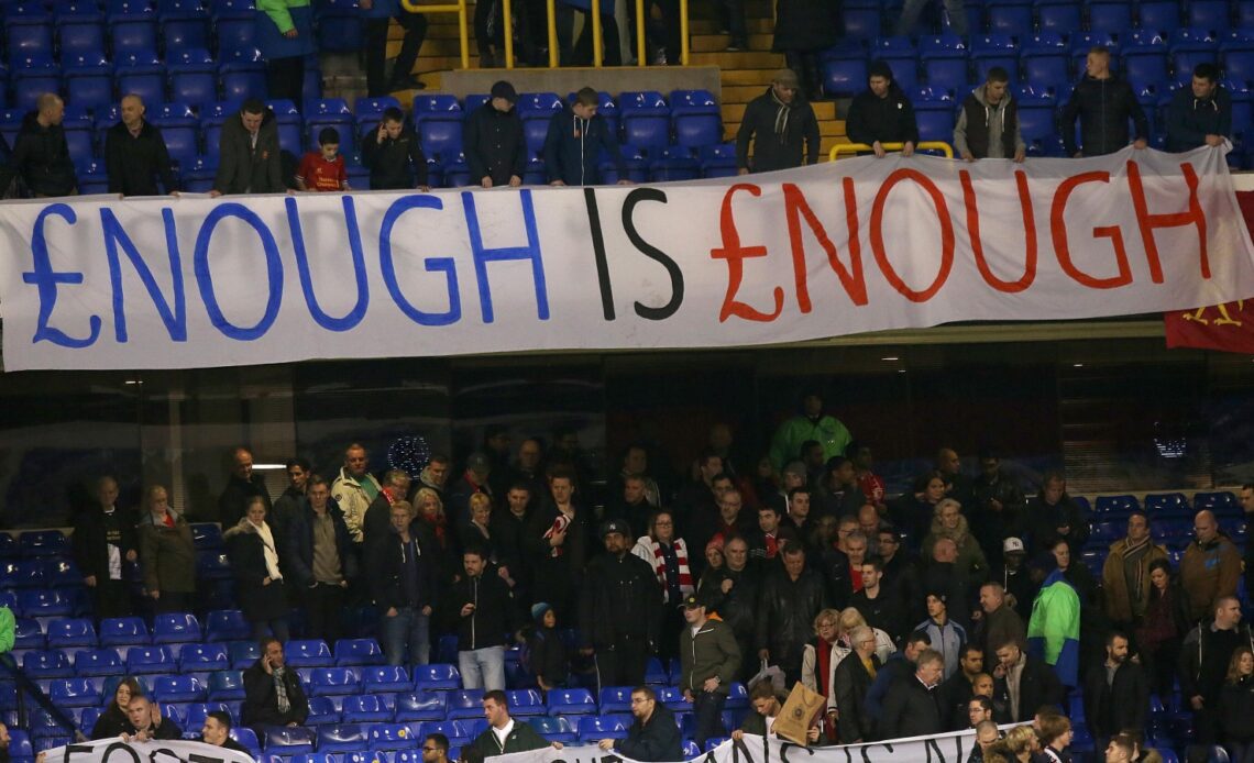 Tottenham fans protest against owners ENIC and Daniel Levy.