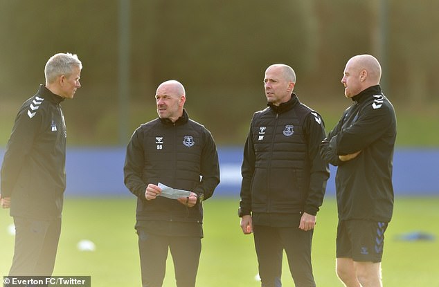 The former Burnley boss will be joined by his coaching team from Turf Moor, which includes Ian Woan (second right), Steve Stone (second left) and Mark Howard (left)