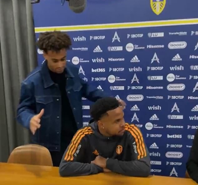Adams was on hand to surprise McKennie when he was giving his first Leeds interview