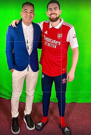 Jorginho's agent leaked a image of the Italian posing in an Arsenal shirt for the first time on deadline day, confirming the surprise move