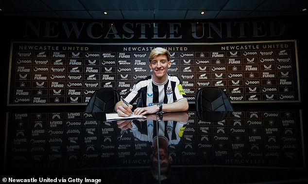 Newcastle signed Anthony Gordon from Everton for a fee which could reach £45million