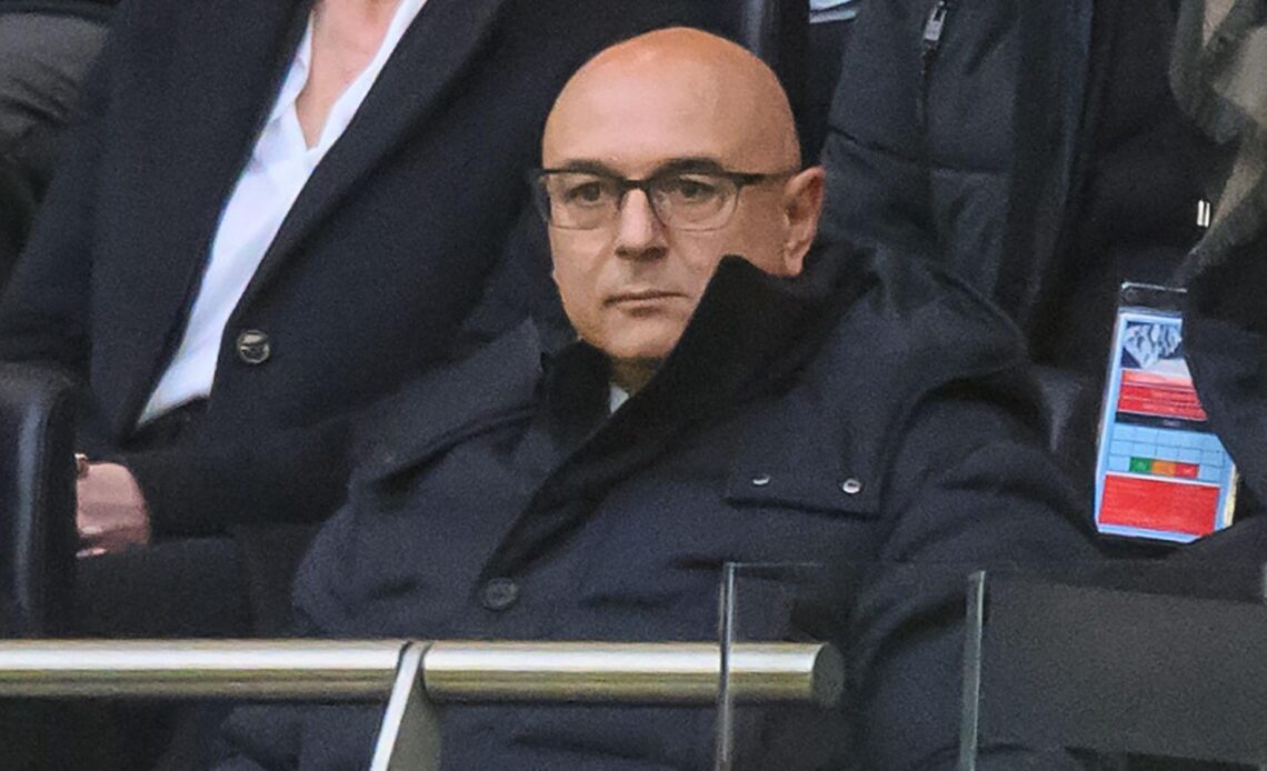 Tottenham chairman Daniel Levy watches his team