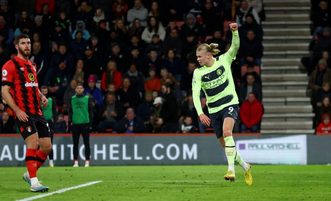 Erling Haaland breaks Man City record for Premier League goals in a season