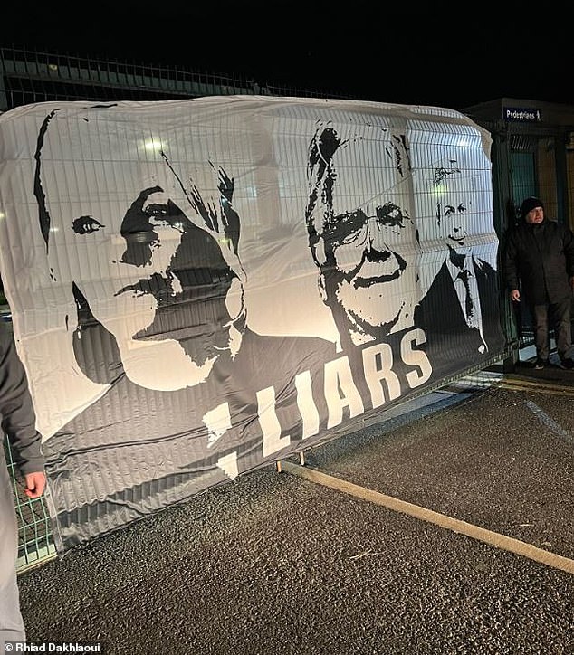 Angry Everton supporters protested at their Finch Farm training base on Tuesday evening
