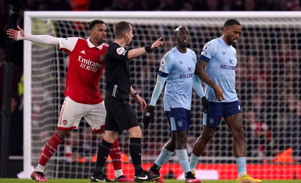Ivan Toney walks off against Arsenal