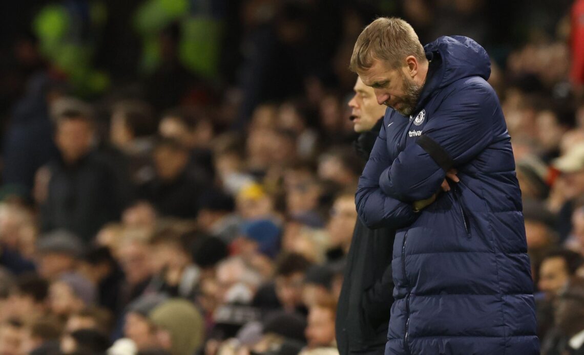 Chelsea head coach Graham Potter looks dejected