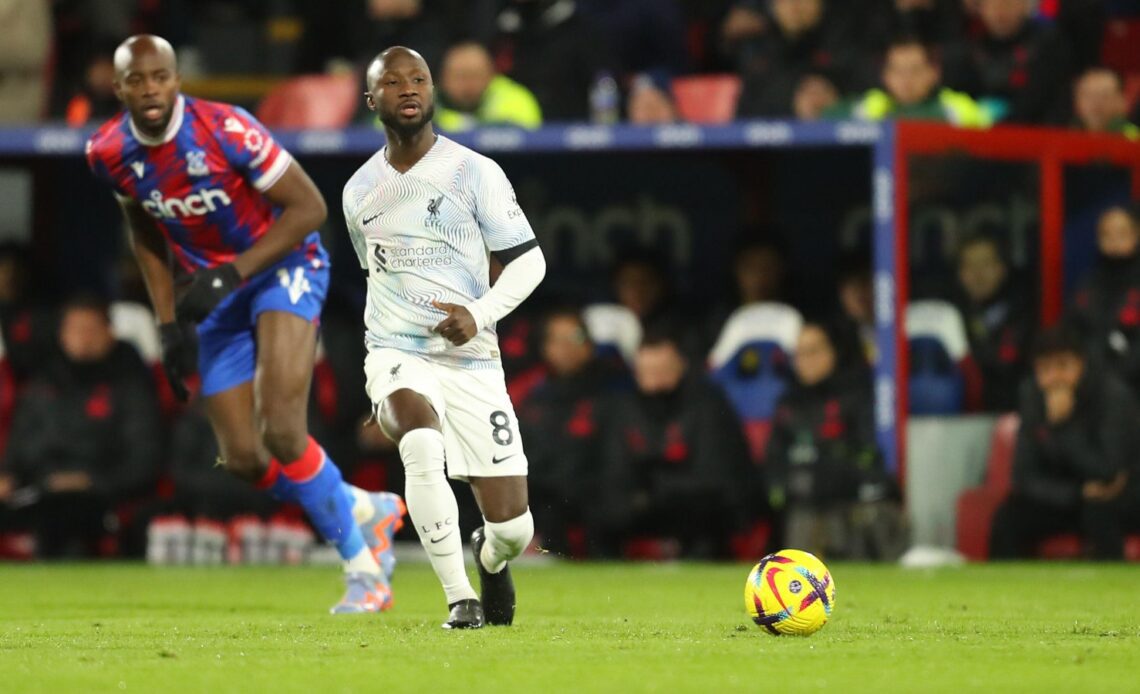 Liverpool midfielder Naby Keita plays a pass