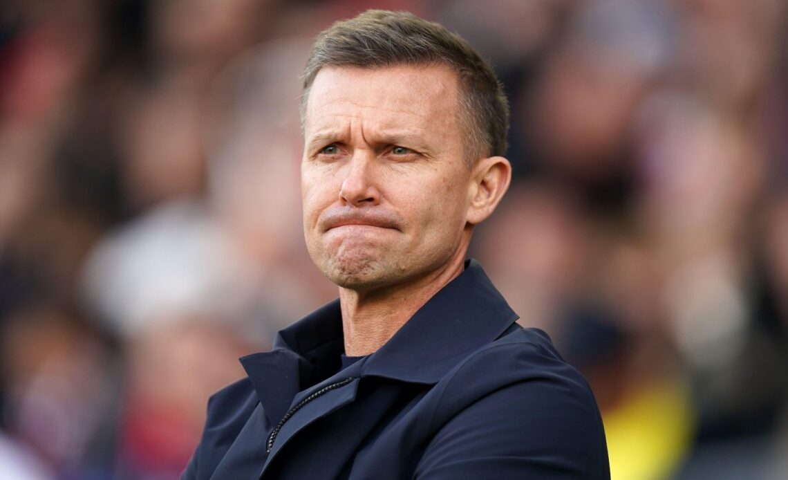 Leeds boss Jesse Marsch looks frustrated