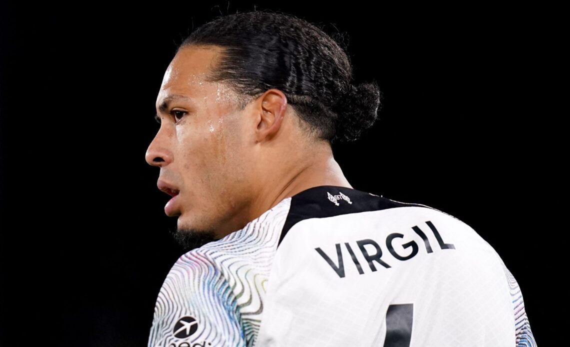 Liverpool defender Virgil van Dijk looks over his shoulder
