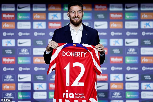 Matt Doherty was unveiled as an Atletico Madrid player on Wednesday afternoon