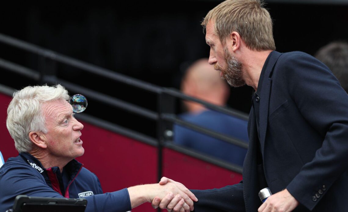 David Moyes shakes hands with Graham Potter
