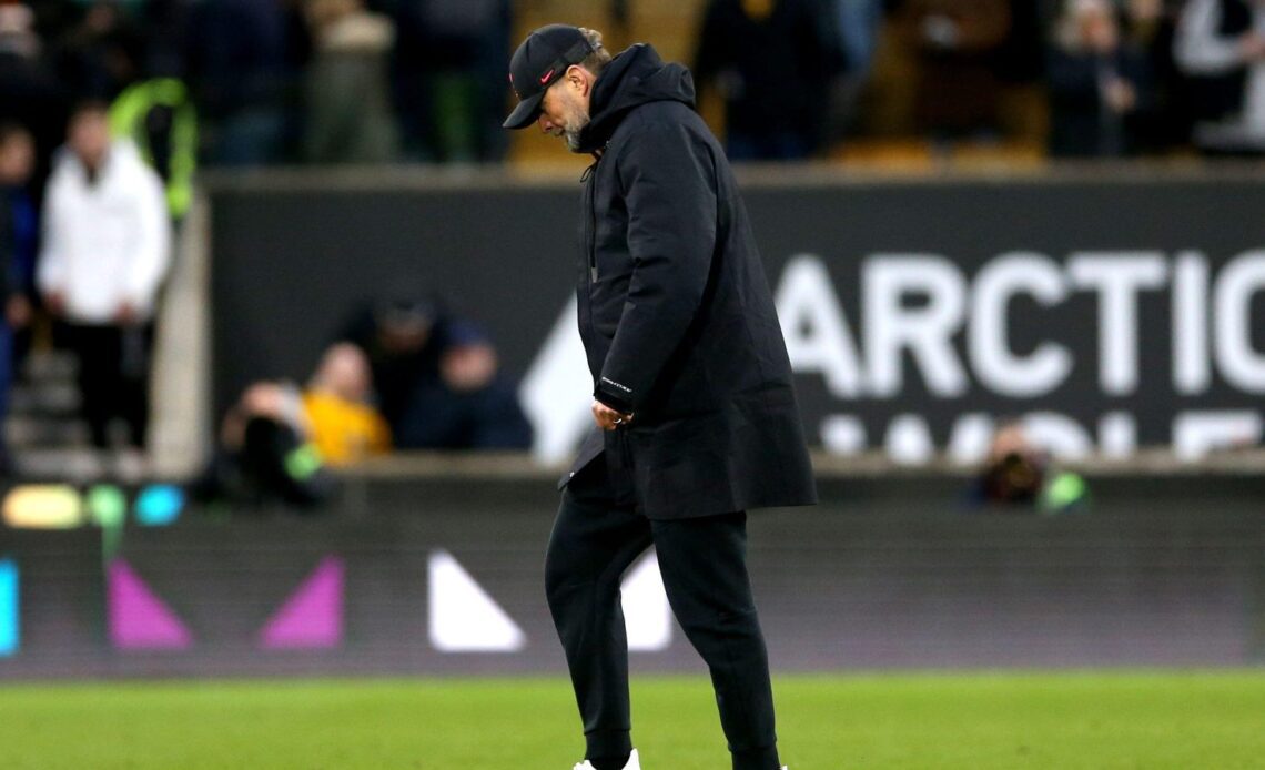 Liverpool boss Jurgen Klopp looks dejected