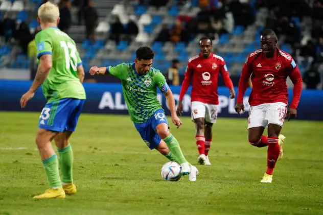 Seattle Sounders FC midfielder Nicolás Lodeiro vs. Al Ahly SC at the FIFA Club World Cup in Morocco