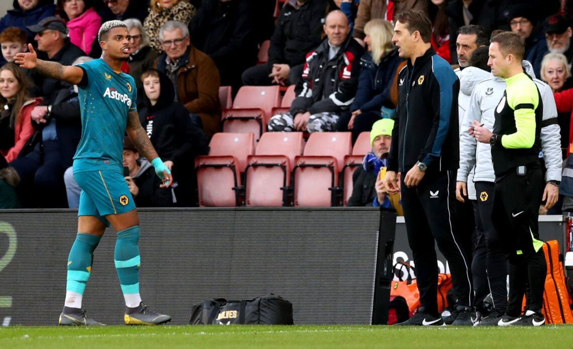 Mario Lemina is sent off for Wolves during their win at Southampton.