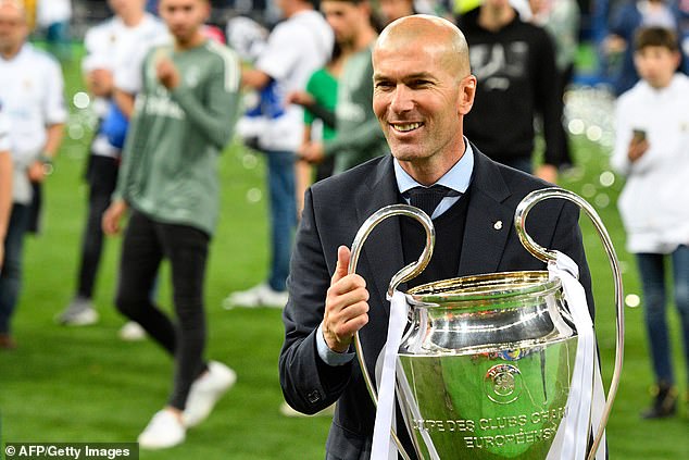Zidane won three Champions League titles during his first stint as Real Madrid manager