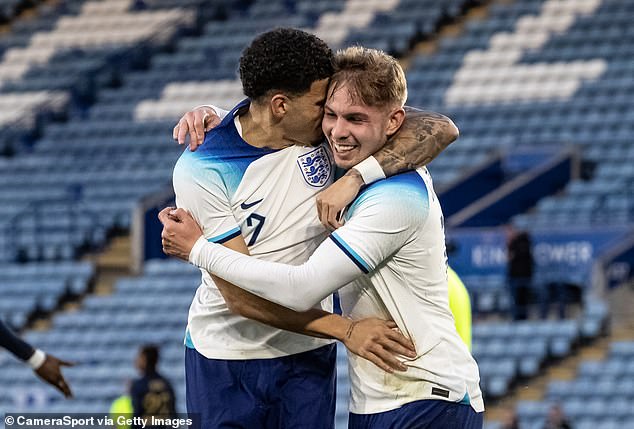 Smith Rowe has missed much of the season with injury but scored for England U21 on Saturday