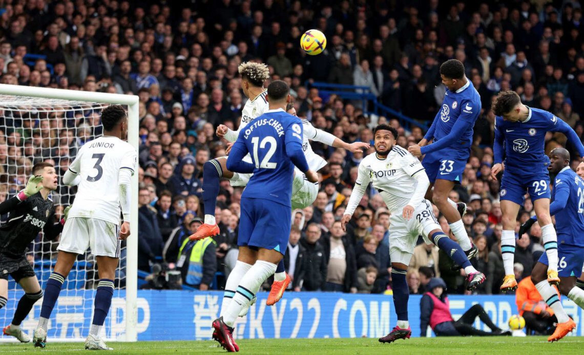 Wesley Fofana gives Chelsea the lead against Leeds United in the Premier League