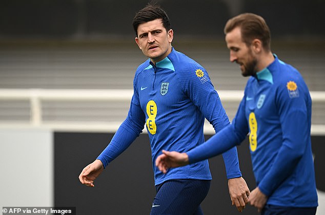 Mediocre centre half Harry Maguire (centre) will be on England's team-sheet on Thursday