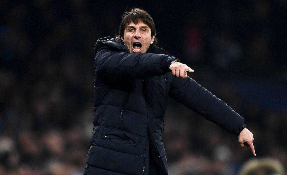 Tottenham boss Antonio Conte points and shouts instructions